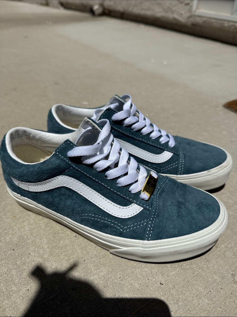 Vans Teal Suede Sneakers with White Stripe 4.5 Men/6.0 Women